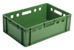 E2 skrzynka plastikowa euro na mięso zielona 600x400x200