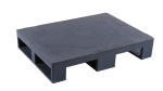 Półpaleta plastikowa P8 czarna 800x600 z płozami